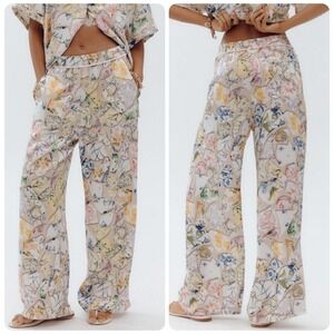 Maeve Brooklin Neutral Multicolor Pull-on Wide Leg Pant women's size LARGE NEW‎